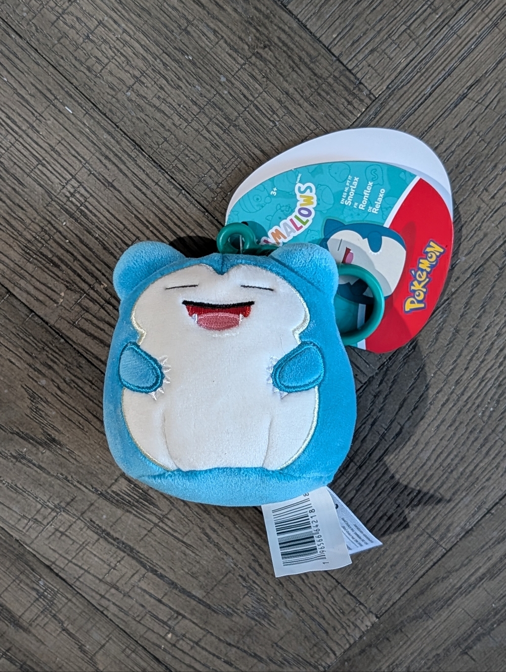 New Squishmallows Pokemon Snorlax 3.5” Clip-On Backpack Hanger Plush Keychain